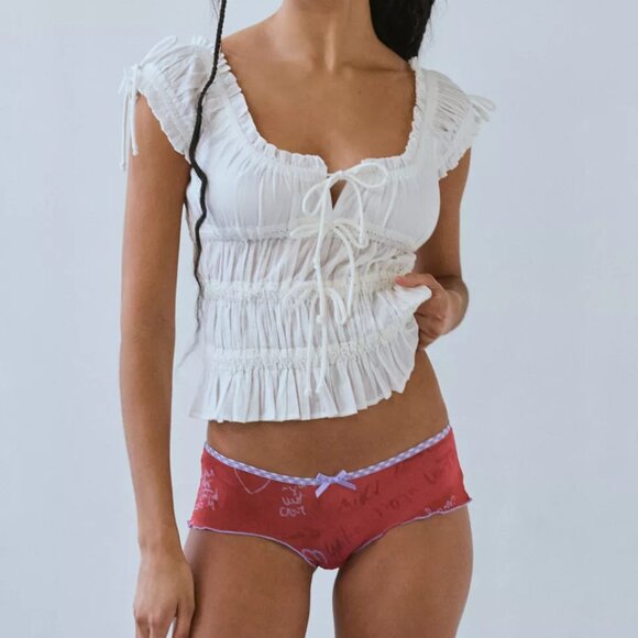 NWT UO Out From Under Just Like Candy Red Boyshort Undie - Picture 1 of 5